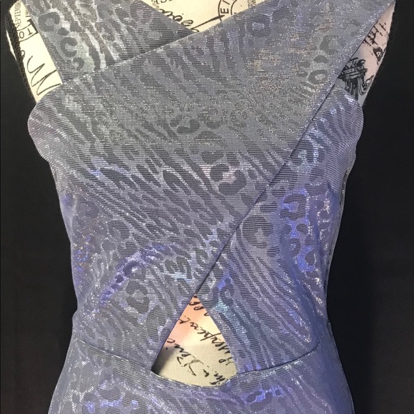 Topshop Metallic Sparkly Leopard Purple Dress 6 - Picture 2 of 7